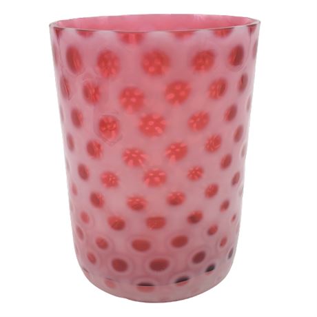 Vintage Coin Dot Cranberry Glass Tumbler
