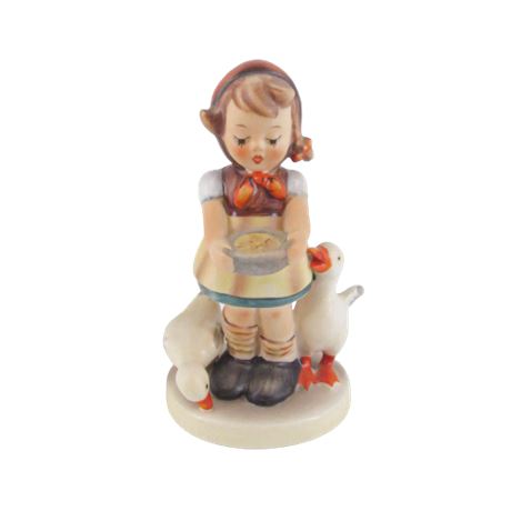 Hummel Goebel 1948 "Be Patient" Girl Feeding Geese Figurine