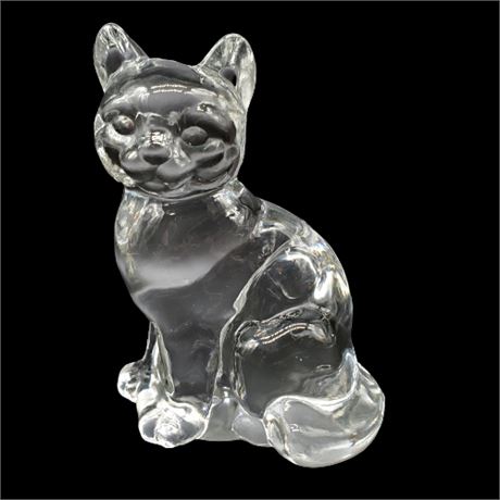 Fenton Clear Glass Cat Figurine