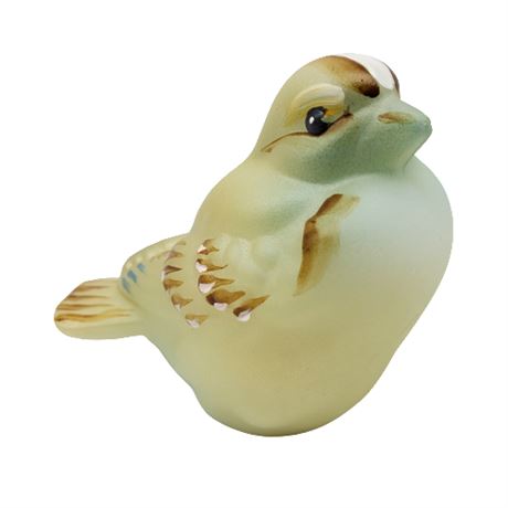 Fenton Hand Painted Custard Glass Sparrow (2 of 2)