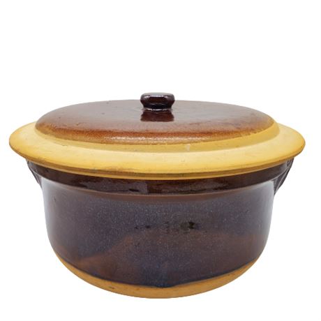 Vintage French Stoneware Dutch Oven