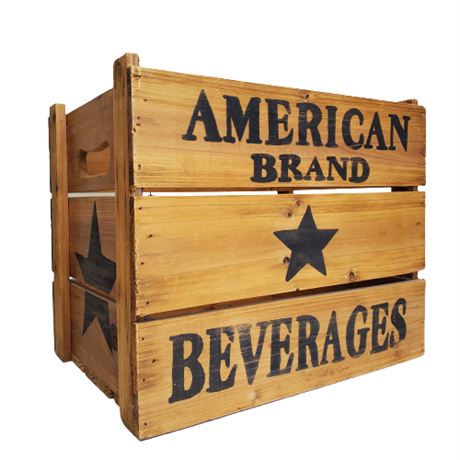American Brand Beverages Wood Crate