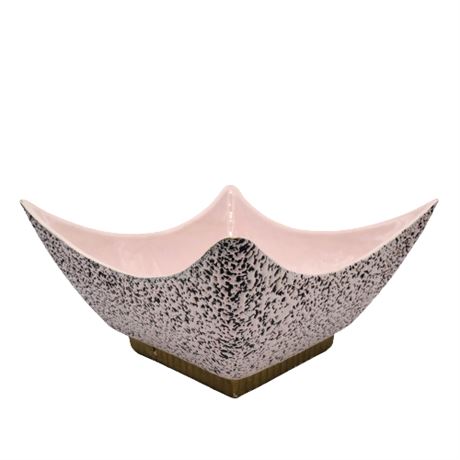 Mid-Century Shawnee Pottery Pink Black Spatter Centerpiece