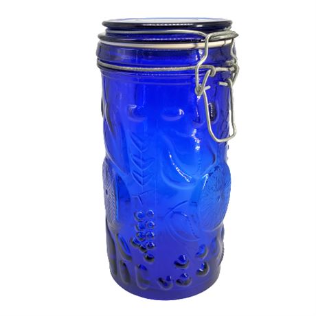 Vintage Element Glass Cobalt Blue Canister