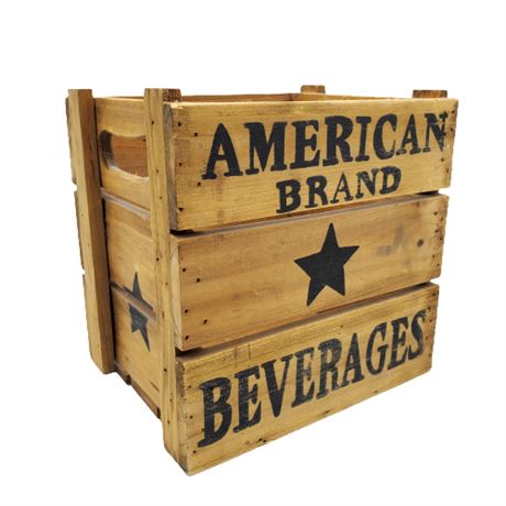 American Brand Beverages Wood Crate