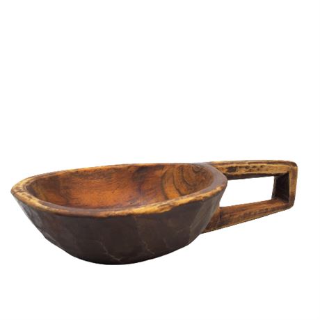 Antique Primitive Hand Carved Wood Grain Scoop