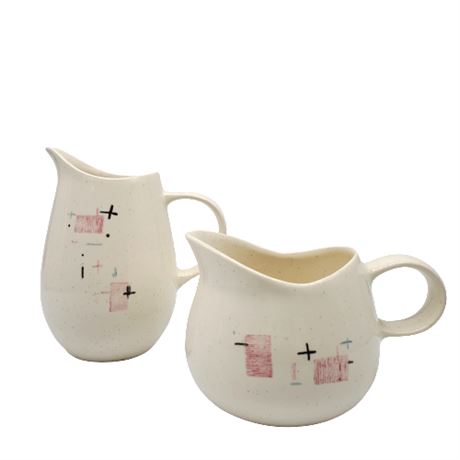 Mid-Century Vernonware "Tickled Pink" Small Pitchers