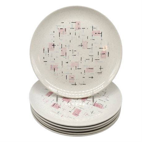Mid-Century Vernonware "Tickled Pink" Dinner Plates