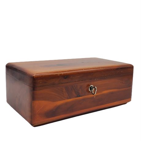 Vintage Lane Miniature Cedar Chest Jewelry Box w/ Key