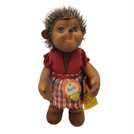 Vintage 60s Steiff "Mucki" Girl Hedgehog Doll