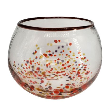 Fused Glass Confetti Art Glass Bowl