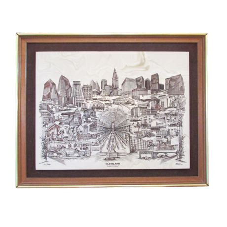 Cleveland "Garden of Culture" Etched Stone Print