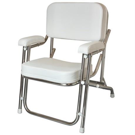 West Marine White Kingfish II Folding Deck Chair