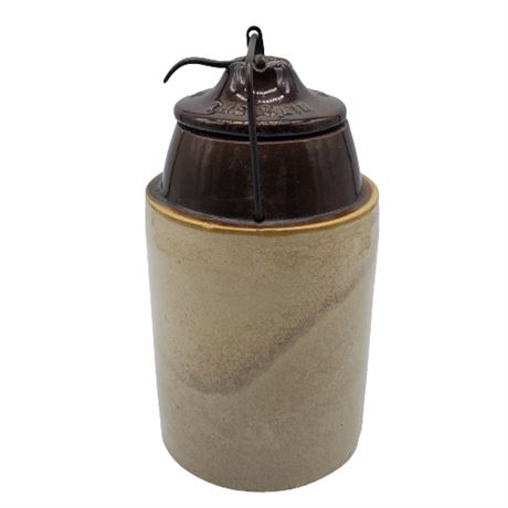 Antique Weir Pottery Salt Glaze Stoneware Canning Jar