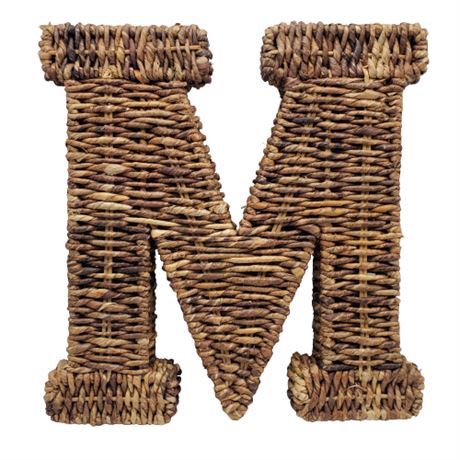 3-Dimensional Seagrass Wrapped "M" Wall Hanging