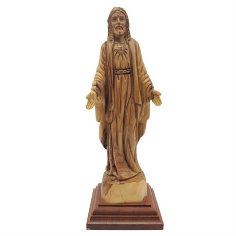 Hand Carved Olivewood Jesus Christ Statue