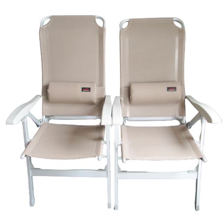 Texsport #15144 Tan Adjustable Reclining Lawn Chairs
