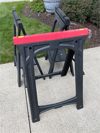 Lot of 3 Folding Sawhorses