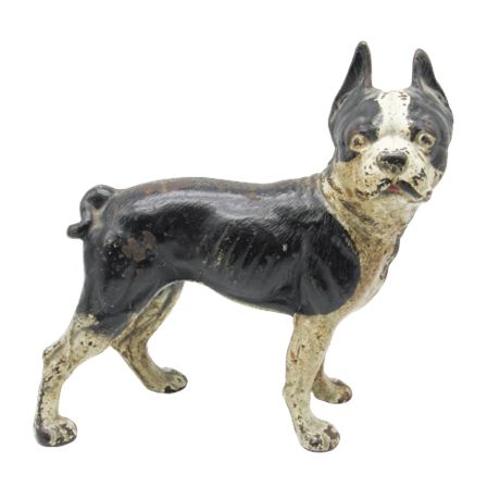 Antique Hubley Cast Iron Painted Boston Terrier Doorstop