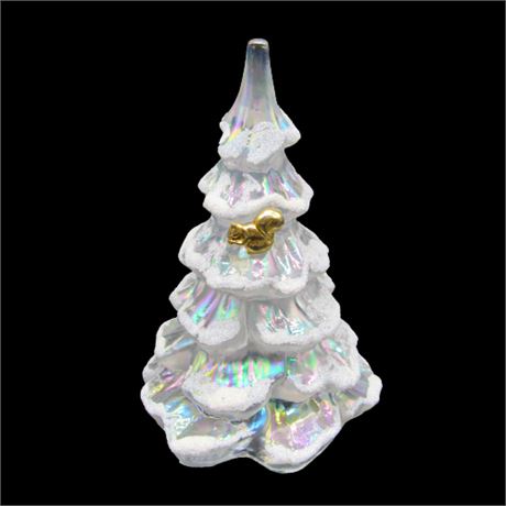 Fenton Opalescent Ice Blue Squirrel Tree