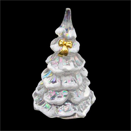 Fenton Opalescent Ice Blue Ribbon Tree