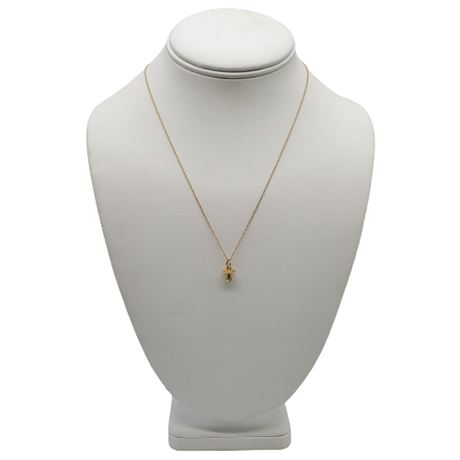 10K Gold ADL Singapore Twist Chain Necklace w/ 14K Gold Pacifier Pendant