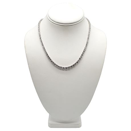 Sterling Silver Graduated CZ Tennis Necklace