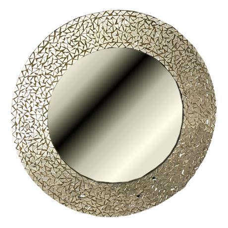 Round Mirrored Mosaic Wall Mirror