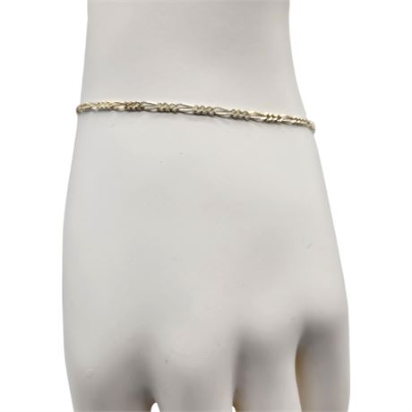 Italian Sterling Silver Figaro Chain Bracelet