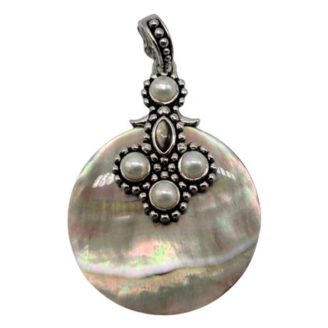 Sterling Silver Abalone & Pearl Pendant