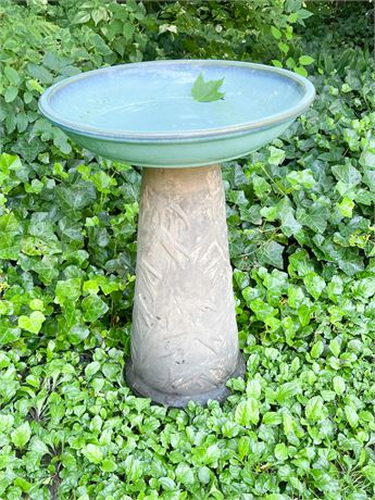 Stoneware Birdbath