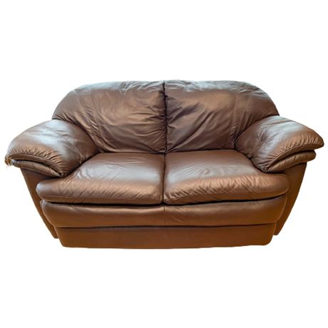 Oversized Leather Loveseat