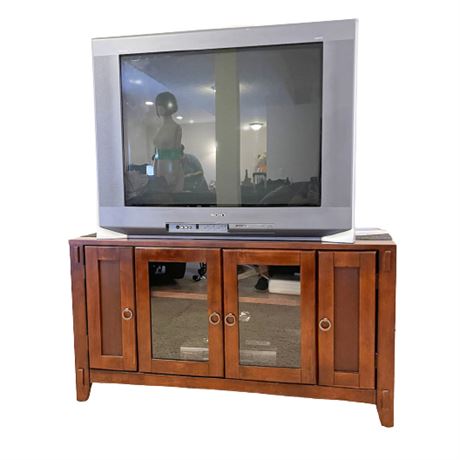 Modern TV Stand with Sony Wega Tube TV
