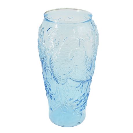 Vintage Blue Indiana Tiara Glass Parrot Love Bird Vase