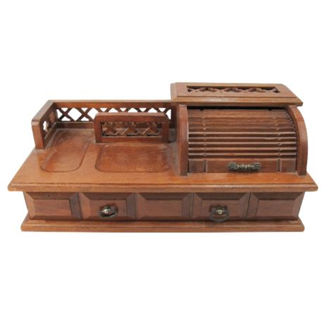 Vintage Solid Wood Jewelry Box