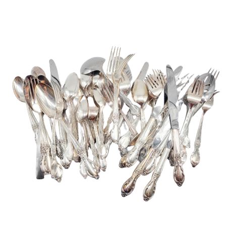 Victorian Rose WM Rogers Silver Plated Flatware Set