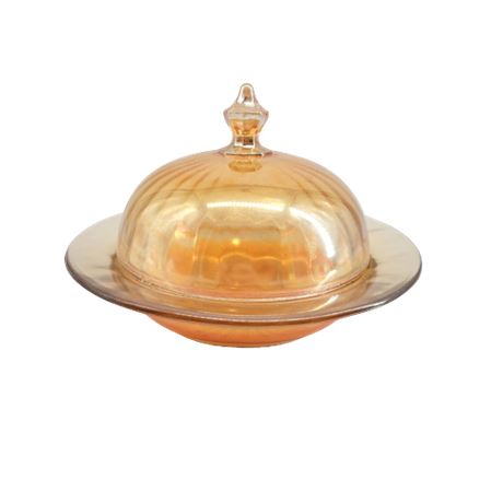 Vintage Carnival Glass Depression Style Dome Candy Dish
