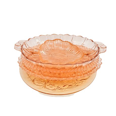 Pink Depression Ware Glass Lot