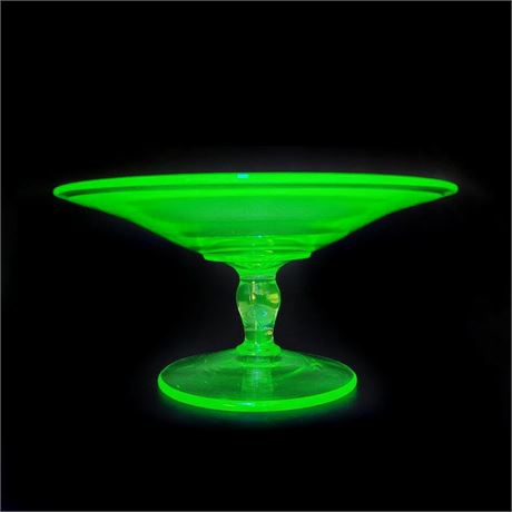 Vintage Cambridge Uranium Glass Cheese Pedestal