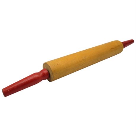 Vintage Red Handles Maple Rolling Pin