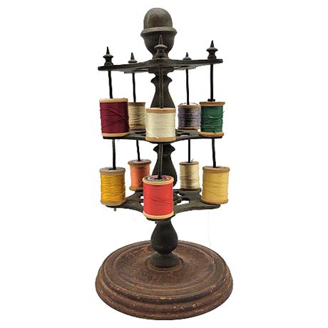 Antique Victorian Cast Iron Bobbin/Spool Stand