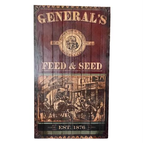 Vintage Reproduction Generals Feed & Seed Sign