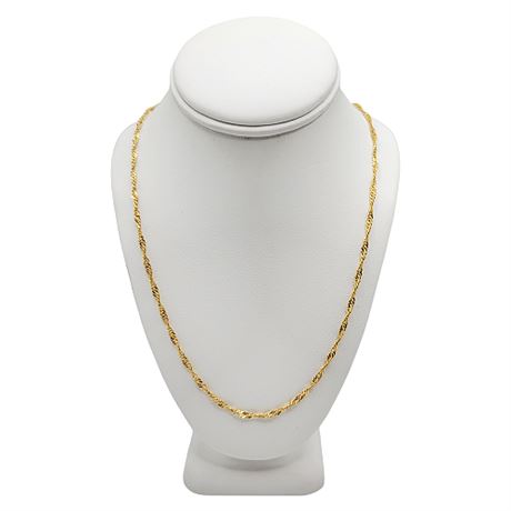 18K Gold Milor 26" Signapore Twisted Curb Chain Necklace