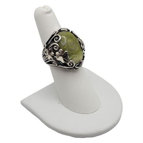 Sterling Silver Connemara Marble Irish Ring
