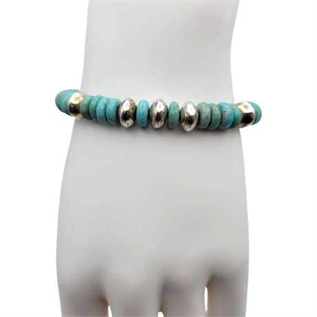 Desert Rose Trading Sterling Silver Turquoise Beaded Bracelet
