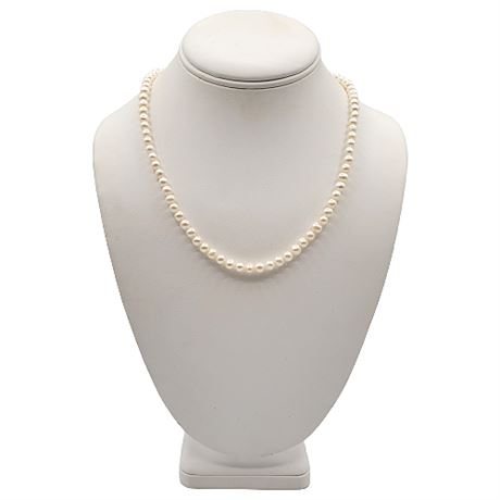 Stauer Single Strand Cultured Pearl Necklace