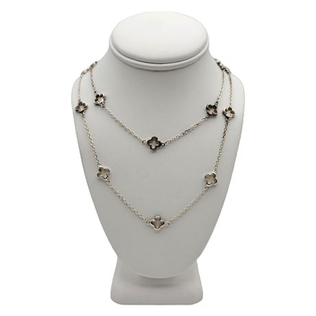 Sterling Silver Heidi Klum 38" Clover Satellite Necklace
