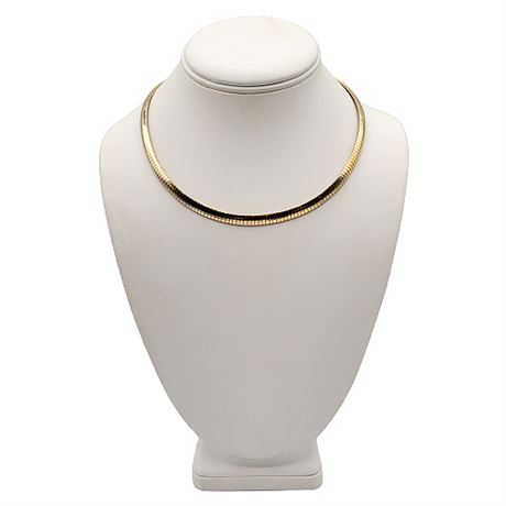 Gold Plated Sterling Silver Milor Domed Omega Necklace