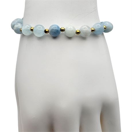 Pale Blue Gemstone Beaded Bracelet