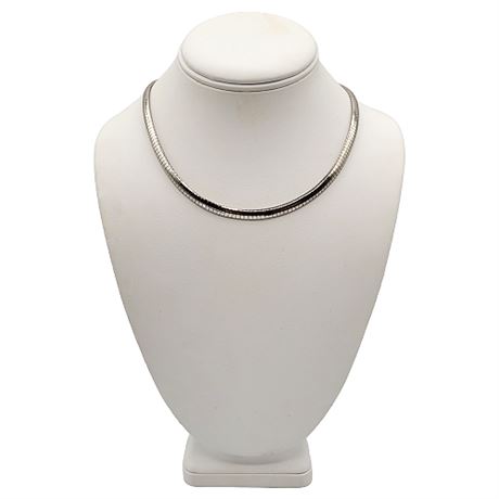 Sterling Silver Milor Domed Omega Necklace